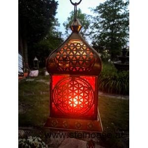 Orientalisches Licht / Laterne 'Blume des Lebens' Rot